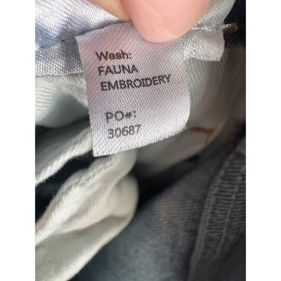 Reformation Cynthia High Rise Straight Jeans Fauna Embroidery 26 - Picture 7 of 11